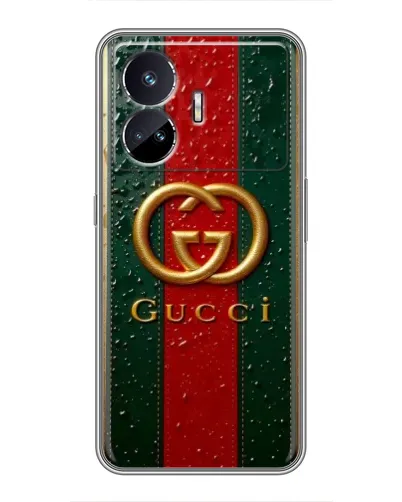 Чехол для Realme GT Neo 5 с картинкой «Gucci — фирменная полоса и золото» Чехол для Realme GT Neo 5 с картинкой «Gucci — фирменная полоса и золото»