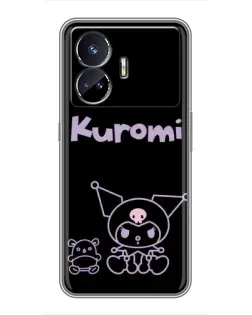 Чехол для Realme GT Neo 5 с картинкой «Kuromi — черный минимализм»