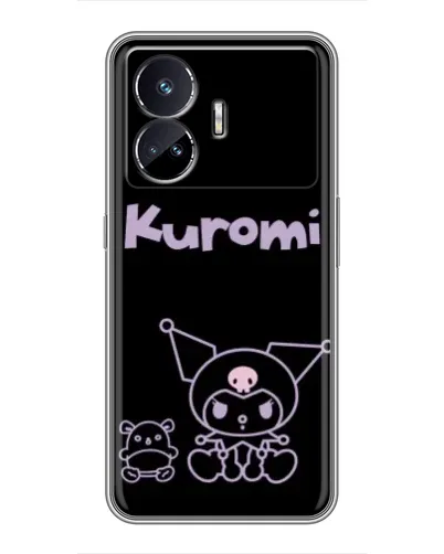 Чехол для Realme GT Neo 5 с картинкой «Kuromi — черный минимализм»