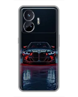 Чехол для Realme GT Neo 5 с картинкой «BMW на мокрой дороге»