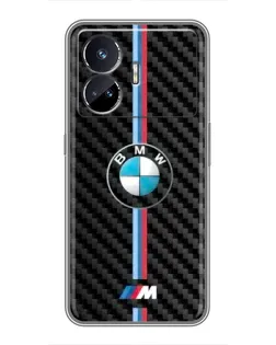 Чехол для Realme GT Neo 5 с картинкой «Эмблема BMW и карбон»