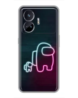 Чехол для Realme GT Neo 5 с картинкой «Among Us неон-арт»