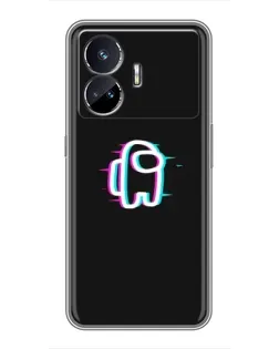 Чехол для Realme GT Neo 5 с картинкой «Among Us неон»