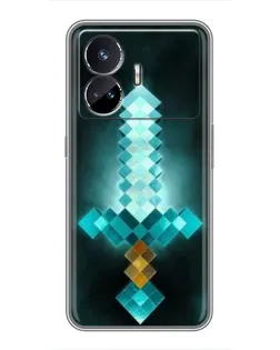 Чехол для Realme GT Neo 5 с картинкой «Алмазный меч неон»