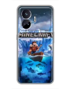 Чехол для Realme GT Neo 5 с картинкой «Minecraft ледяной мир»