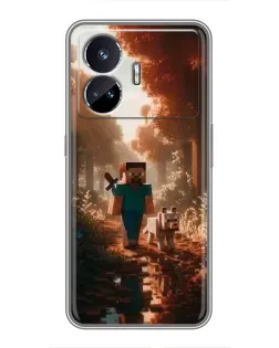 Чехол для Realme GT Neo 5 с картинкой «Стив в лесу»