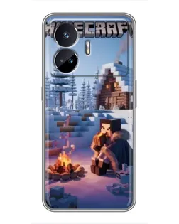 Чехол для Realme GT Neo 5 с картинкой «Зимний Minecraft»