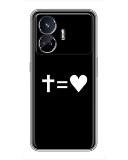 Чехол для Realme GT Neo 5 с картинкой «Крест и Сердце»