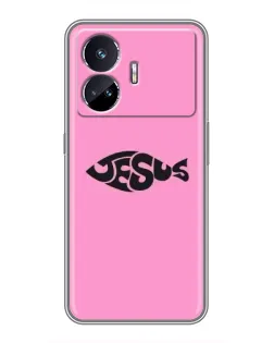 Чехол для Realme GT Neo 5 с картинкой «Розовый символ  Jesus»