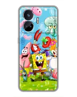 Чехол для Realme GT Neo 5 с картинкой «Губка Боб и друзья»