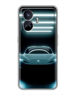 Чехол для Realme GT Neo 5 с картинкой «Tesla в неоне» Чехол для Realme GT Neo 5 с картинкой «Tesla в неоне»