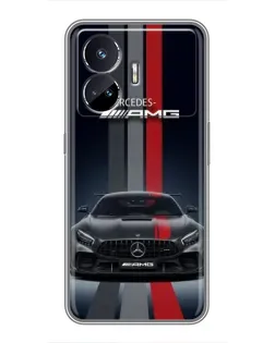 Чехол для Realme GT Neo 5 с картинкой «Mercedes — белый карбон»