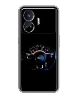 Чехол для Realme GT Neo 5 с картинкой «Салон Audi — руль»