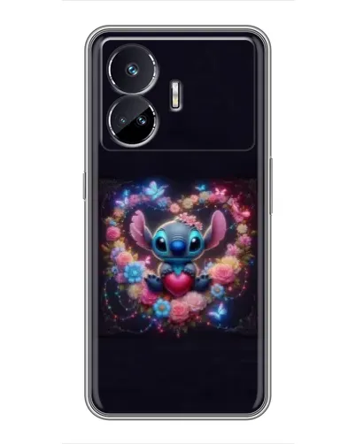 Чехол для Realme GT Neo 5 с картинкой «Stitch в цветах»