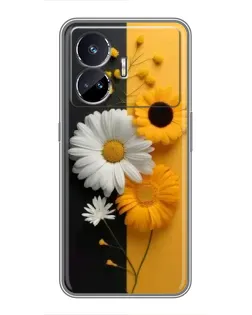 Чехол для Realme GT Neo 5 с картинкой «Подсолнух и ромашка»