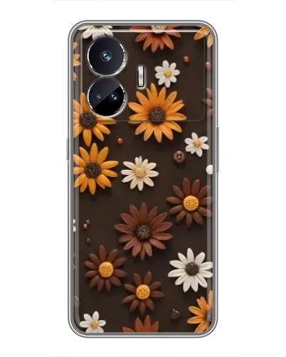 Чехол для Realme GT Neo 5 с картинкой «Узор из маленьких подсолнухов»