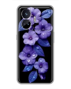 Чехол для Realme GT Neo 5 с картинкой «Фиолетовые цветы с росою»