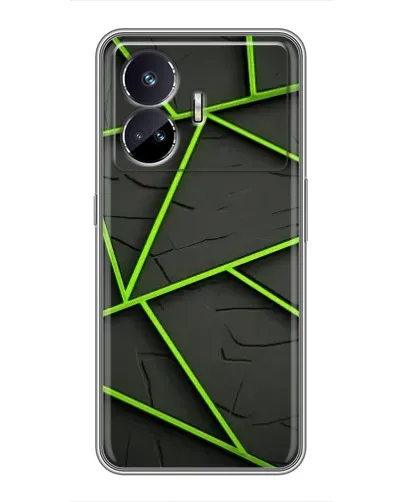 Чохол для Realme GT Neo 5 з картинкою «Зелені геометричні лінії» Чохол для Realme GT Neo 5 з картинкою «Зелені геометричні лінії»