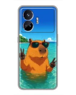Чехол для Realme GT Neo 5 с картинкой «Морская капибара»
