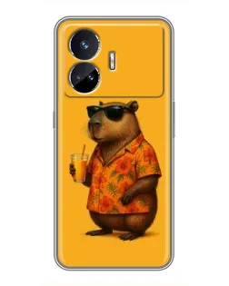 Чехол для Realme GT Neo 5 с картинкой «Капибара на отдыхе»