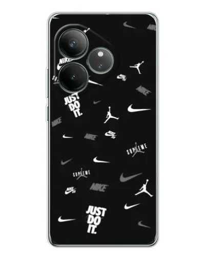 Чехол для Realme GT Neo 6 с картинкой «Nike Black Pattern» Чехол для Realme GT Neo 6 с картинкой «Nike Black Pattern»