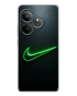 Чехол для Realme GT Neo 6 с картинкой «Неоновый контур Nike»