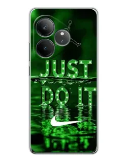 Чехол для Realme GT Neo 6 с картинкой «Зеленый неоновый Nike»