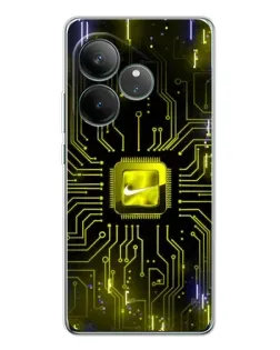 Чехол для Realme GT Neo 6 с картинкой «Nike — золотая искра»