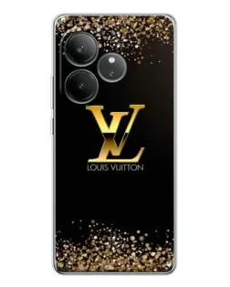 Чехол для Realme GT Neo 6 с картинкой «LV — золотые искры»