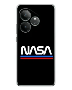 Чехол для Realme GT Neo 6 с картинкой «NASA — классика Red Blue» Чехол для Realme GT Neo 6 с картинкой «NASA — классика Red Blue»