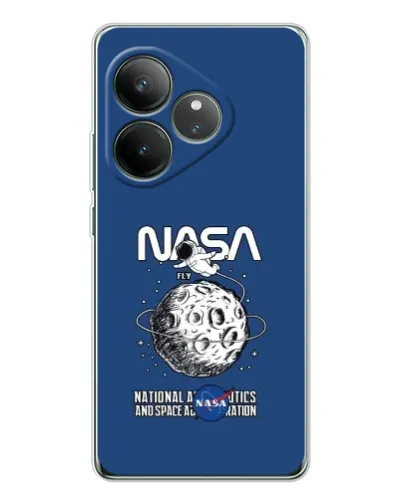 Чехол для Realme GT Neo 6 с картинкой «NASA — лунная миссия»