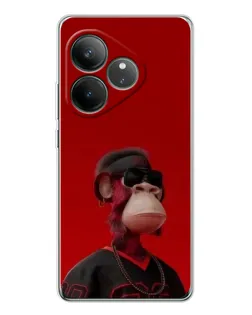 Чехол для Realme GT Neo 6 с картинкой «Bored Ape в красном»