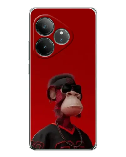 Чехол для Realme GT Neo 6 с картинкой «Bored Ape в красном»