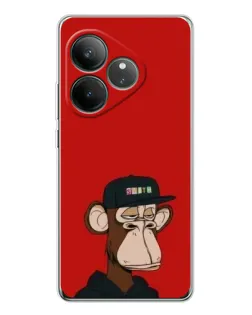 Чехол для Realme GT Neo 6 с картинкой «Bored Ape — красный фон»