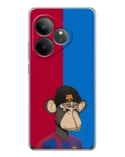 Чехол для Realme GT Neo 6 с картинкой «Bored Ape — фанат Барсы»