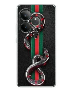 Чехол для Realme GT Neo 6 с картинкой «Gucci — змея на полосе» Чехол для Realme GT Neo 6 с картинкой «Gucci — змея на полосе»
