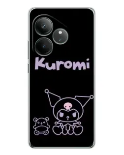 Чехол для Realme GT Neo 6 с картинкой «Kuromi — черный минимализм»