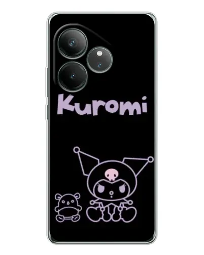 Чехол для Realme GT Neo 6 с картинкой «Kuromi — черный минимализм»