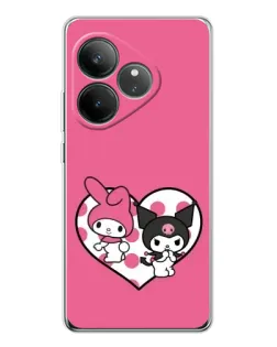 Чехол для Realme GT Neo 6 с картинкой «Kuromi и My Melody»