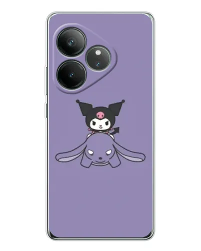 Чехол для Realme GT Neo 6 с картинкой «Kuromi на лиловом фоне»