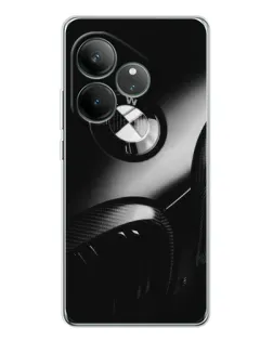 Чехол для Realme GT Neo 6 с картинкой «Эмблема BMW — макро»