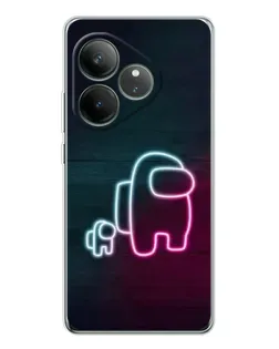 Чехол для Realme GT Neo 6 с картинкой «Among Us неон-арт»
