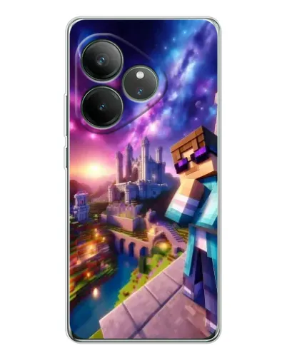 Чехол для Realme GT Neo 6 с картинкой «Стив и космос» Чехол для Realme GT Neo 6 с картинкой «Стив и космос»