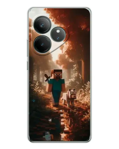 Чехол для Realme GT Neo 6 с картинкой «Стив в лесу» Чехол для Realme GT Neo 6 с картинкой «Стив в лесу»