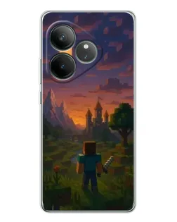 Чехол для Realme GT Neo 6 с картинкой «Стив у башни» Чехол для Realme GT Neo 6 с картинкой «Стив у башни»