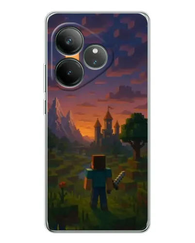 Чехол для Realme GT Neo 6 с картинкой «Стив у башни» Чехол для Realme GT Neo 6 с картинкой «Стив у башни»