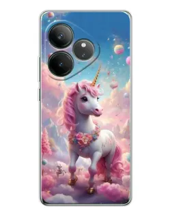 Чехол для Realme GT Neo 6 с картинкой «Единорог среди облаков»