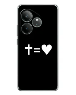 Чехол для Realme GT Neo 6 с картинкой «Крест и Сердце»