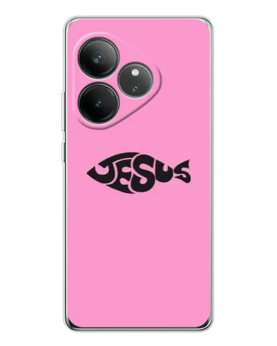Чехол для Realme GT Neo 6 с картинкой «Розовый символ Jesus» Чехол для Realme GT Neo 6 с картинкой «Розовый символ Jesus»