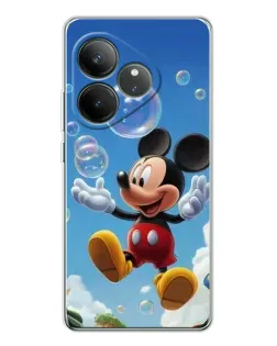 Чехол для Realme GT Neo 6 с картинкой «Mickey и мыльные пузыри»